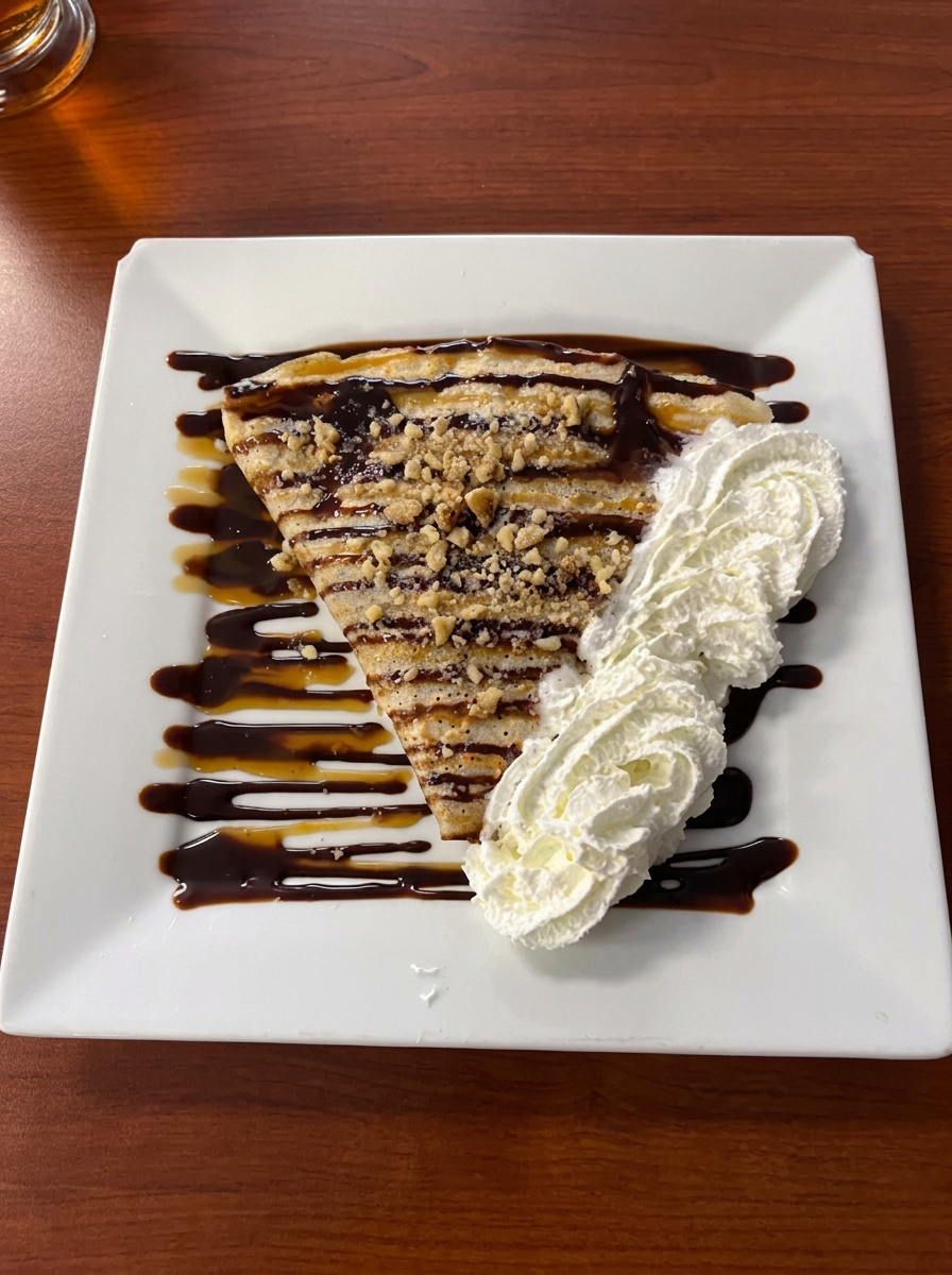 Nutella crêpe with whipped cream